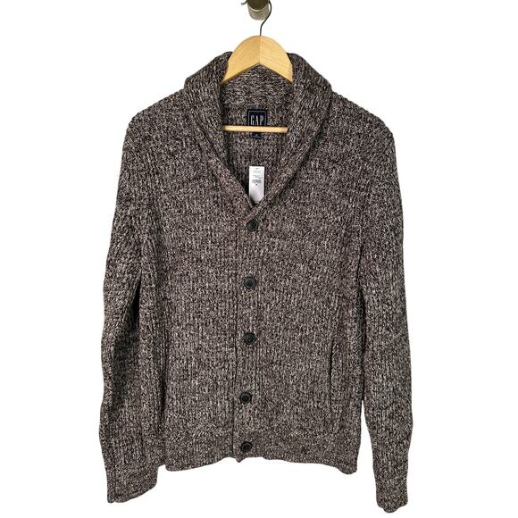 GAP Other - NWT! GAP Men's M Shall Collar Button Front Cardigan Grandpa Sweater Jacket Brown